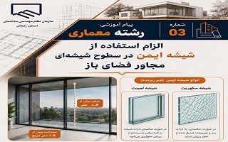 الزام استفاده از شیشه ایمن در سطوح شیشه‌ای مجاور فضای باز