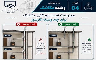 ممنوعیت نصب دودکش مشترک برای چند وسیله گازسوز