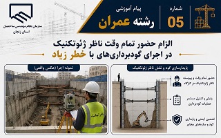 الزام حضور تمام وقت ناظر ژئوتکنیک در اجرای گودبردای‌های با خطر زیاد