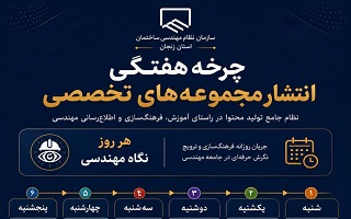 چرخه هفتگی انتشار مجموعه‌های تخصصی  (هر روز، گامی تازه در مسیر ارتقای دانش مهندسی)