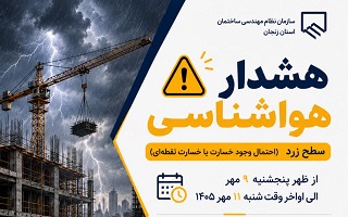 ضرورت رعایت تمهیدات ایمنی کارگاهی و کنترل شرایط اجرایی پروژه‌ها در پی هشدار هواشناسی